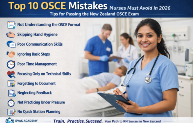 Top 10 OSCE Mistakes Nurses Must Avoid in 2026 Becoming a Registered Nurse in New Zealand in 2026 requires successfully clearing the IQN pathway, including the OSCE (Objective Structured Clinical Examination). While many nurses have strong clinical knowledge, failure often happens due to avoidable mistakes in exam execution not lack of knowledge.